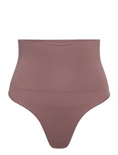 Girdle Shaping Thong High Sea G-streng Undertøj Brown Lindex