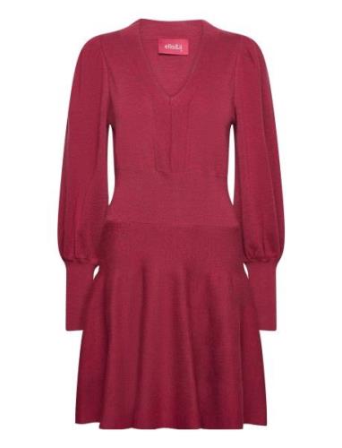 Jules Merino Dress Kort Kjole Burgundy Ella&il