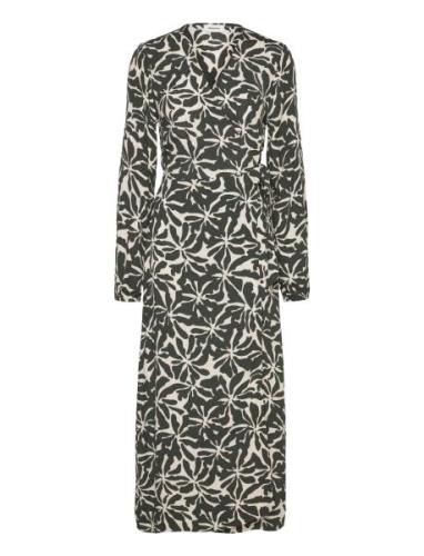 Fernmd Print Wrap Dress Maxikjole Festkjole Green Modström