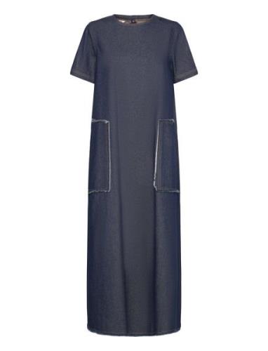 Objharlow S/S Long Dress E Div Maxikjole Festkjole Blue Object