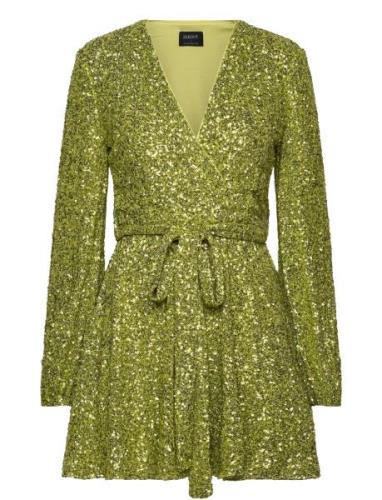 Sequin Bellissa Dress Kort Kjole Green Bardot