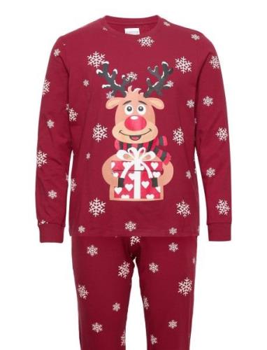 Rudolph's Cute Pajamas Pyjamas Nattøj Red Christmas Sweats