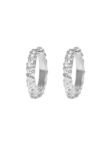 Ix Mini Crunchy Edge Earring Silver Accessories Jewellery Earrings Hoo...