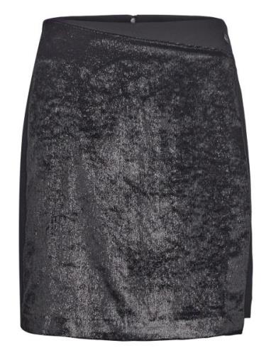 Cannes Asymetrical Velvet Skirt Kort Nederdel Black Tamaris Apparel