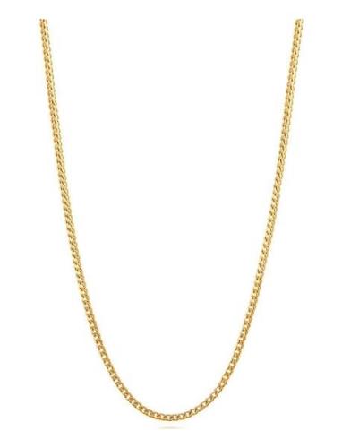 Men's Squared Gold Chain Halskæde Smykker Gold Nialaya