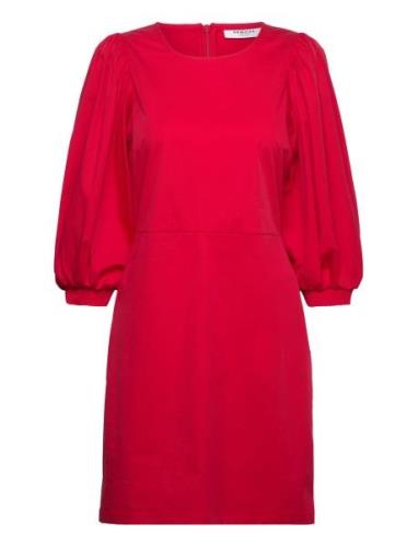 Mschlene Lana 3/4 Dress Kort Kjole Red MSCH Copenhagen