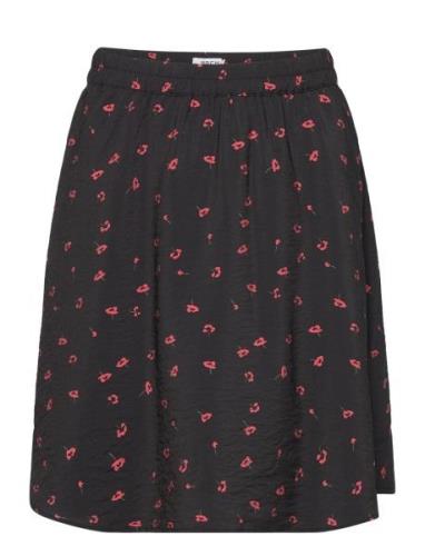 Mschvinaya Ladonna Skirt Aop Kort Nederdel Black MSCH Copenhagen