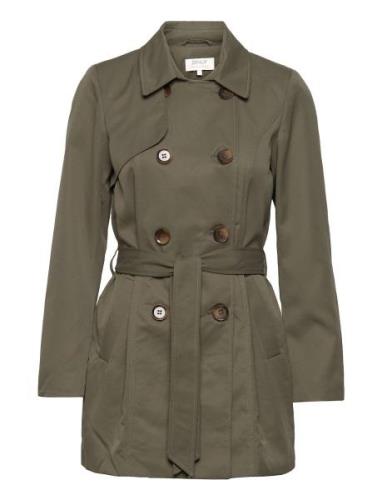 Onlvalerie Life Trenchcoat Otw Noos Trenchcoat Frakke Green ONLY