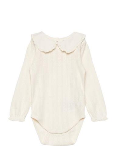 Body Ls Pointelle Bodies Long-sleeved Cream En Fant