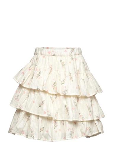 Skirt Aop W. Lining Dresses & Skirts Skirts Short Skirts Cream Minymo