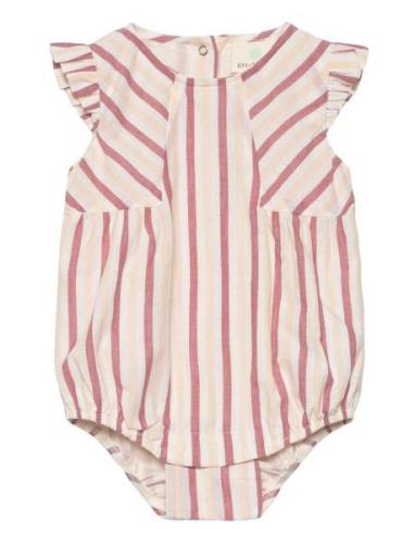 Romper Yd Stripe Bodies Short-sleeved Pink En Fant