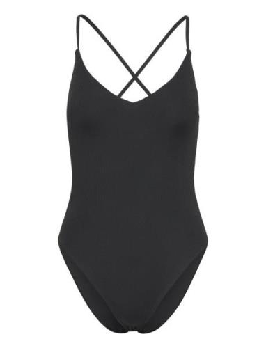 Swimsuit Naila Rib Badedragt Badetøj Black Lindex