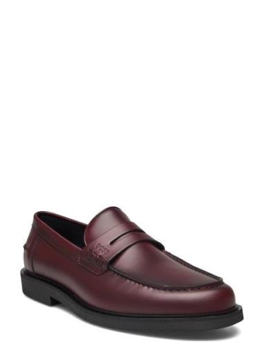 Joray_Mocc_Bu Loafers Flade Sko Burgundy BOSS