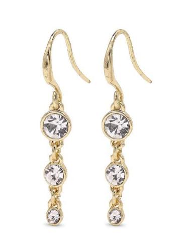 Lucia Recycled Crystal Earrings Ørestickere Smykker Gold Pilgrim