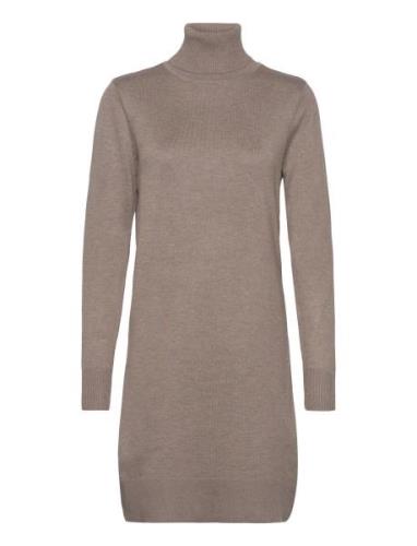 U6801, Milasz Rollneck Dress Knælang Kjole Beige Saint Tropez