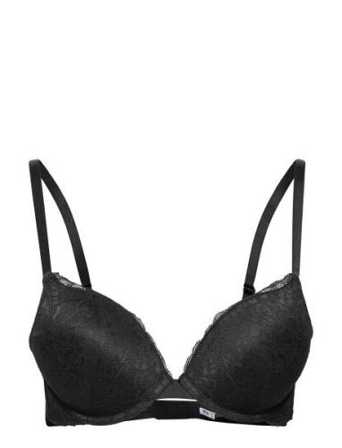 Bra Linnea In Lace - Black Lingerie Bras & Tops Push Up Bras Black Lin...