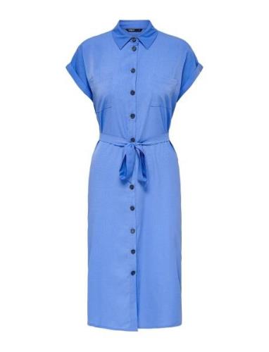 Onlhannover S/S Shirt Dress Noos Wvn Knælang Kjole Blue ONLY