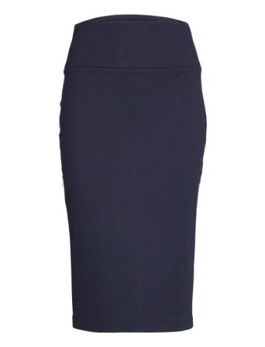 Soft Punto Mix + Match Stretch Skirt Knælang Nederdel Blue Esprit Coll...