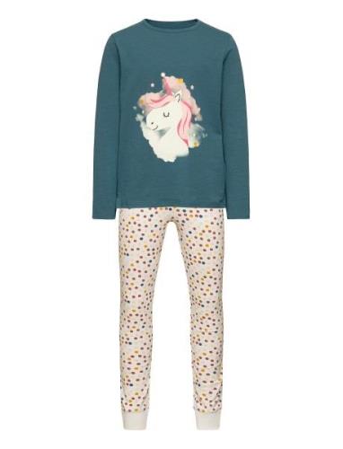 Nkfnightset Real Unicorn Noos Pyjamassæt Blue Name It