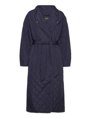 Slumina Coat Quiltet Jakke Navy Soaked In Luxury