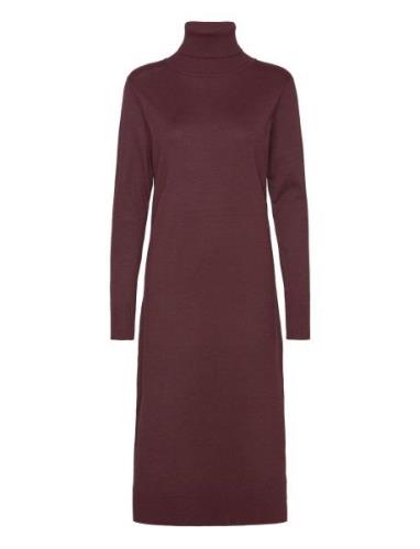 Milasz Roll Neck Long Dress Knælang Kjole Burgundy Saint Tropez