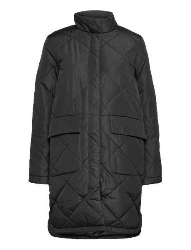 Slfnaddy Quilted Coat Quiltet Jakke Black Selected Femme