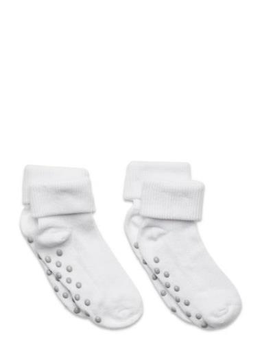 Baby Rib Sock W. Abs  Strømper Non-slip White Minymo