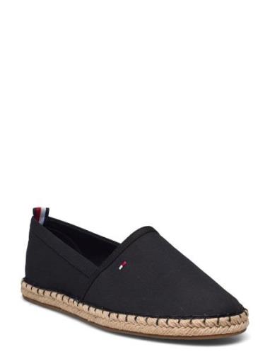 Basic Tommy Flat Espadrille Espadrillos Flade Sandal Black Tommy Hilfi...