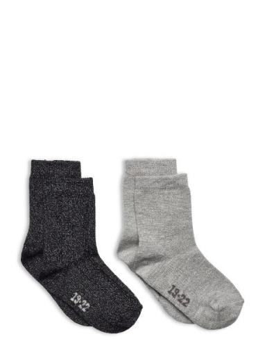 Ankle Sock W. Lurex  Sokker Strømper Grey Minymo