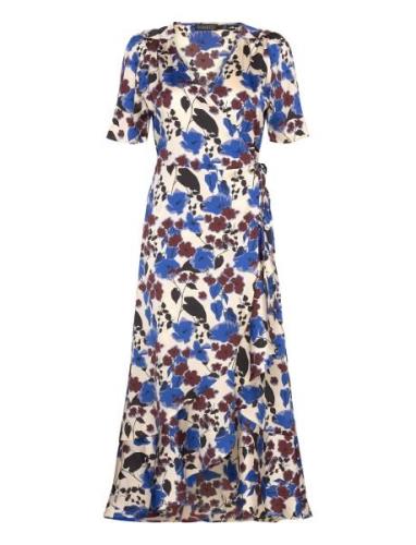 Slkarven Printed Dress Ss Knælang Kjole Blue Soaked In Luxury