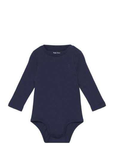 Cotton Jersey Long-Sleeve Bodysuit Bodies Long-sleeved Navy Ralph Laur...