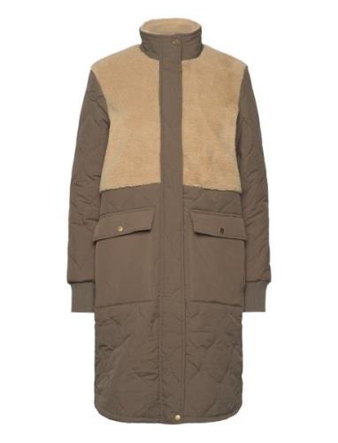 Hollie W Long Quilted Jacket Quiltet Jakke Brown Weather Report