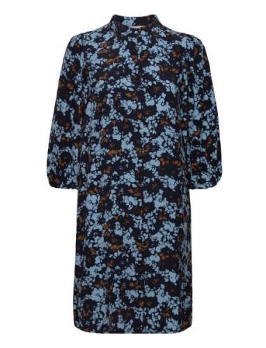 Mschmarcia Morocco 3/4 Shirt Dress Aop Knælang Kjole Blue MSCH Copenha...