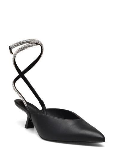 Pcanastasia Shimmer Heel Sandal Med Hæl Black Pieces