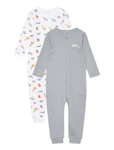 Nbnnightsuit 2P Zip Safari Pyjamas Sie Jumpsuit Multi/patterned Name I...