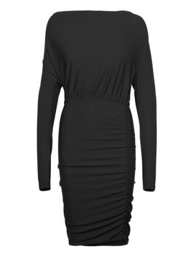 Onlsansa L/S Waterfall Dress Jrs Knælang Kjole Black ONLY