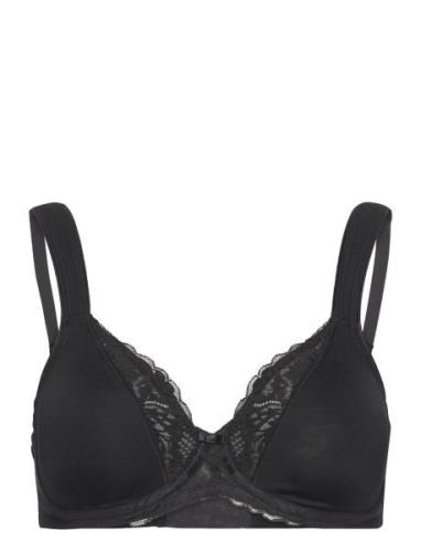 Modern Lace+Cotton W Lingerie Bras & Tops Full Cup Bras Black Triumph