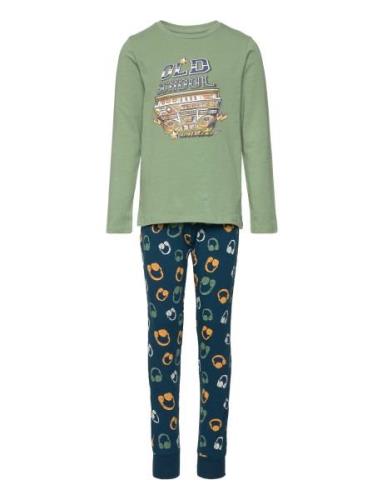 Nkmnightset Hedge Green Music Pyjamassæt Multi/patterned Name It