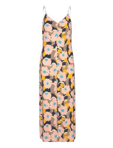 Dustinmd Print Strap Dress Knælang Kjole Brown Modström