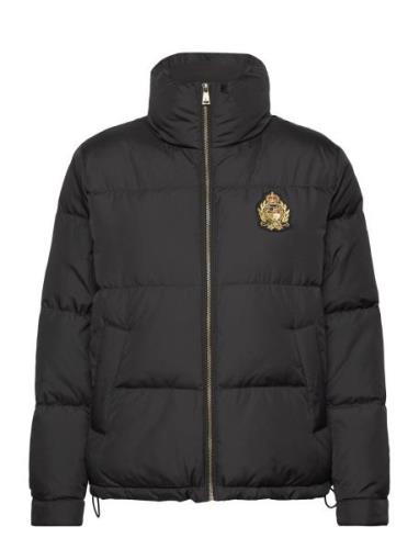 Crest-Patch Funnelneck Down Coat Foret Jakke Black Lauren Ralph Lauren