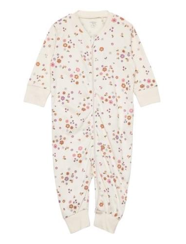 Pyjamas Small Flowers Pyjamas Sie Jumpsuit Cream Lindex