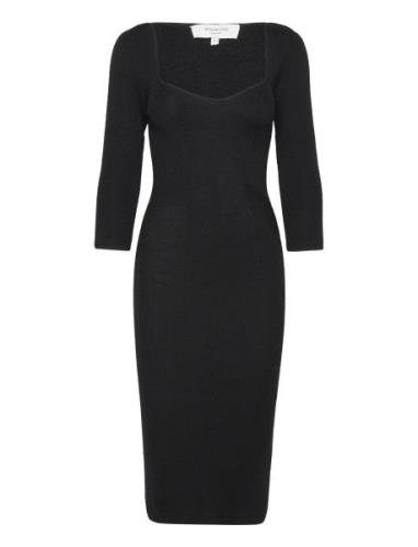 Merino Wool Dress Knælang Kjole Black Rosemunde