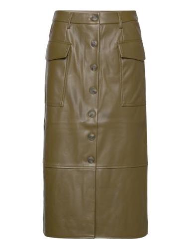 Onlkim Faux Leather Cargo Skirt Cc Otw Knælang Nederdel Green ONLY