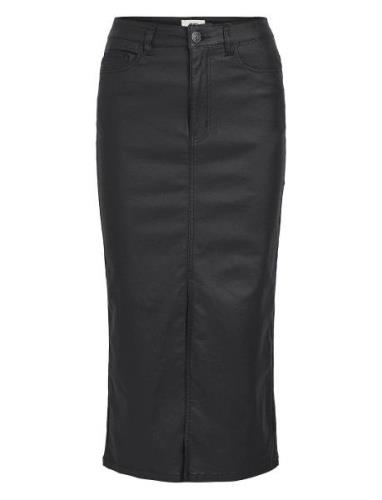 Objnaya Coated Mw Skirt Noos Knælang Nederdel Black Object