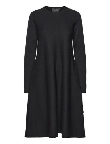 Cecilie Long Merino Dress Knælang Kjole Black Ella&il