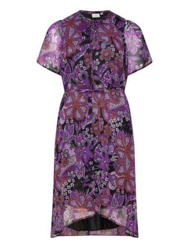 Carhowdy Life 2/4 Knee Dress Aop Knælang Kjole Purple ONLY Carmakoma