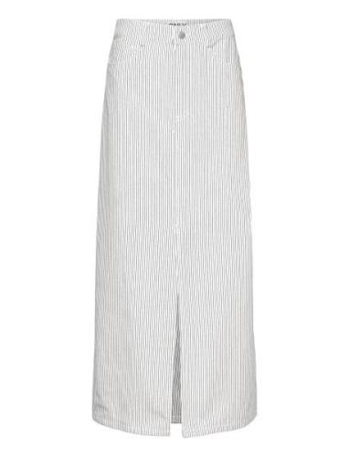 Onlmerle Hw Lon Slit Stripe Skirt Cc Pnt Lang Nederdel White ONLY