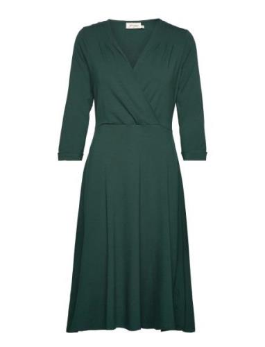 Kate Dress Darkgreen Knælang Kjole Green Jumperfabriken