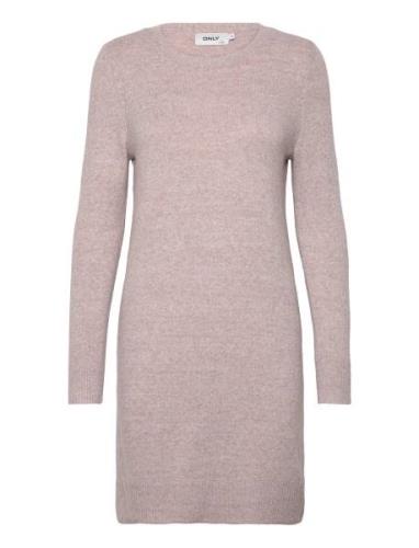 Onlrica Life L/S O-Neck Dress Knt Noos Knælang Kjole Pink ONLY