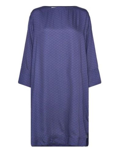 Beyond Dress Silky Knælang Kjole Blue Moshi Moshi Mind